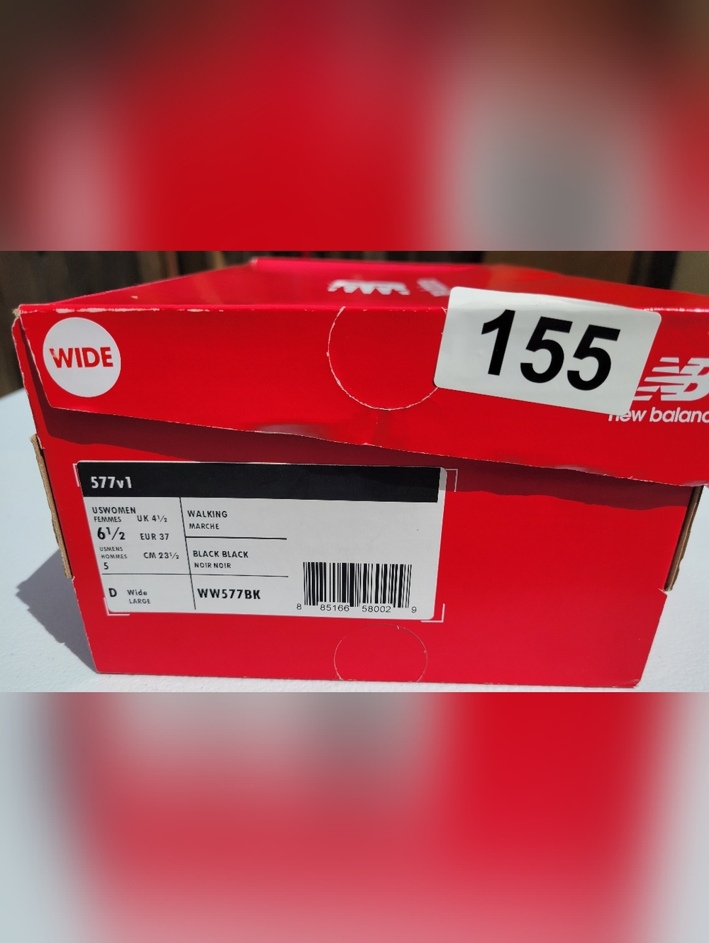 Womens 6.5 Wide. New Balance 577v1 women’s sneakers in black, brand new in box - Picture 4 of 8